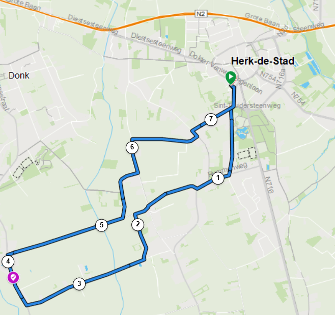 7.5 km route